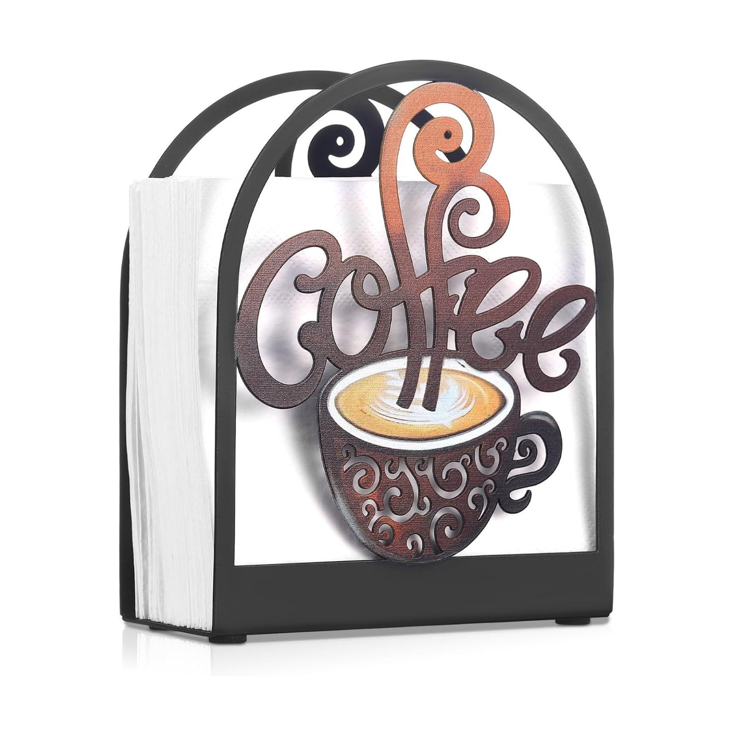 Coffee Metal Napkin Holder Kitchen Decorative Paper Towel Stand Small Napkins Holder for Coffee Bar