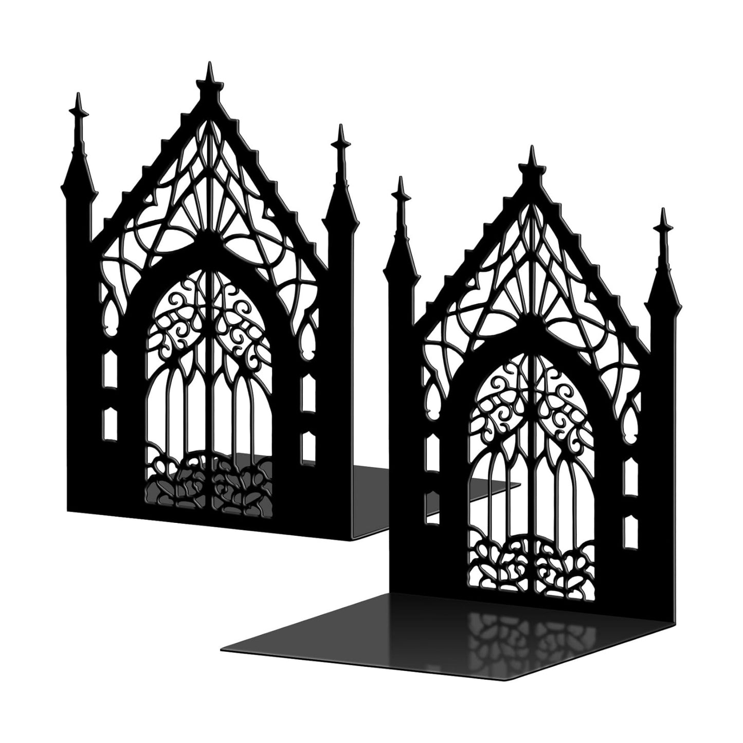 Gothic Metal Bookends Decor Metal Bookend Heavy Duty Gothic Themed Book Lovers Gifts / Black