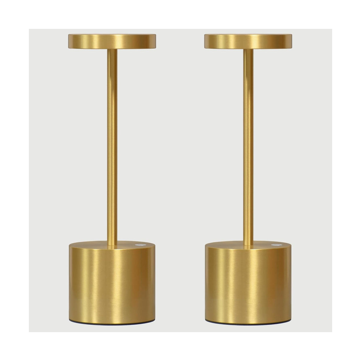 2-Pack Cordless Rechargeable LED Table Lamp (Gold) | 5000mAh Battery, 3-Color Stepless Dimming, IP54 Waterproof &