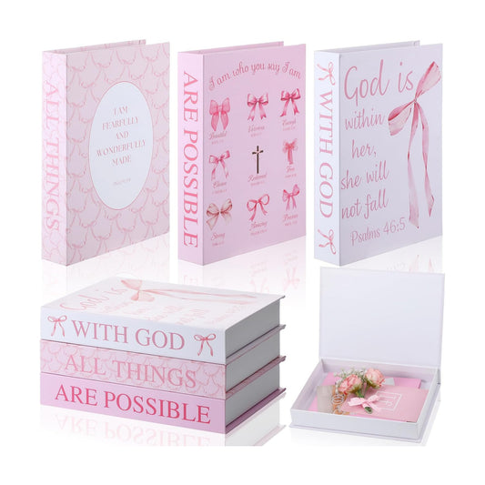 Bow Decorative Books / Pink / Set of 3
