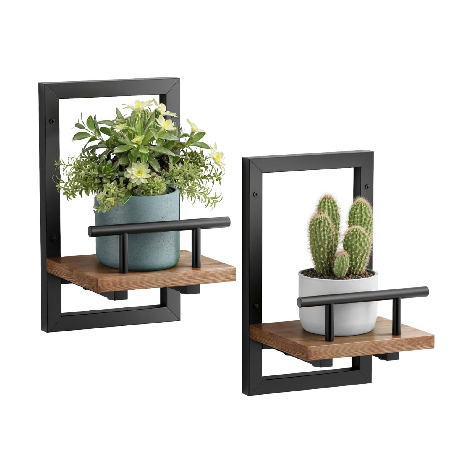 Floating Shelves / Wall Planters / Rustic Brown / Set of 2