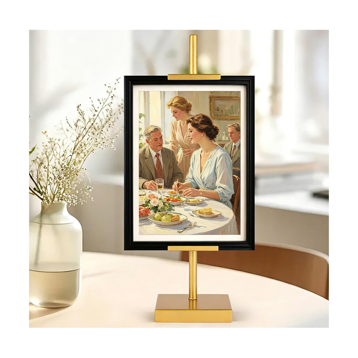 18'' Adjustable Tabletop Easel Stand, Gold Easel for Display | Steady and Elegant Picture Easels for Display, Picture