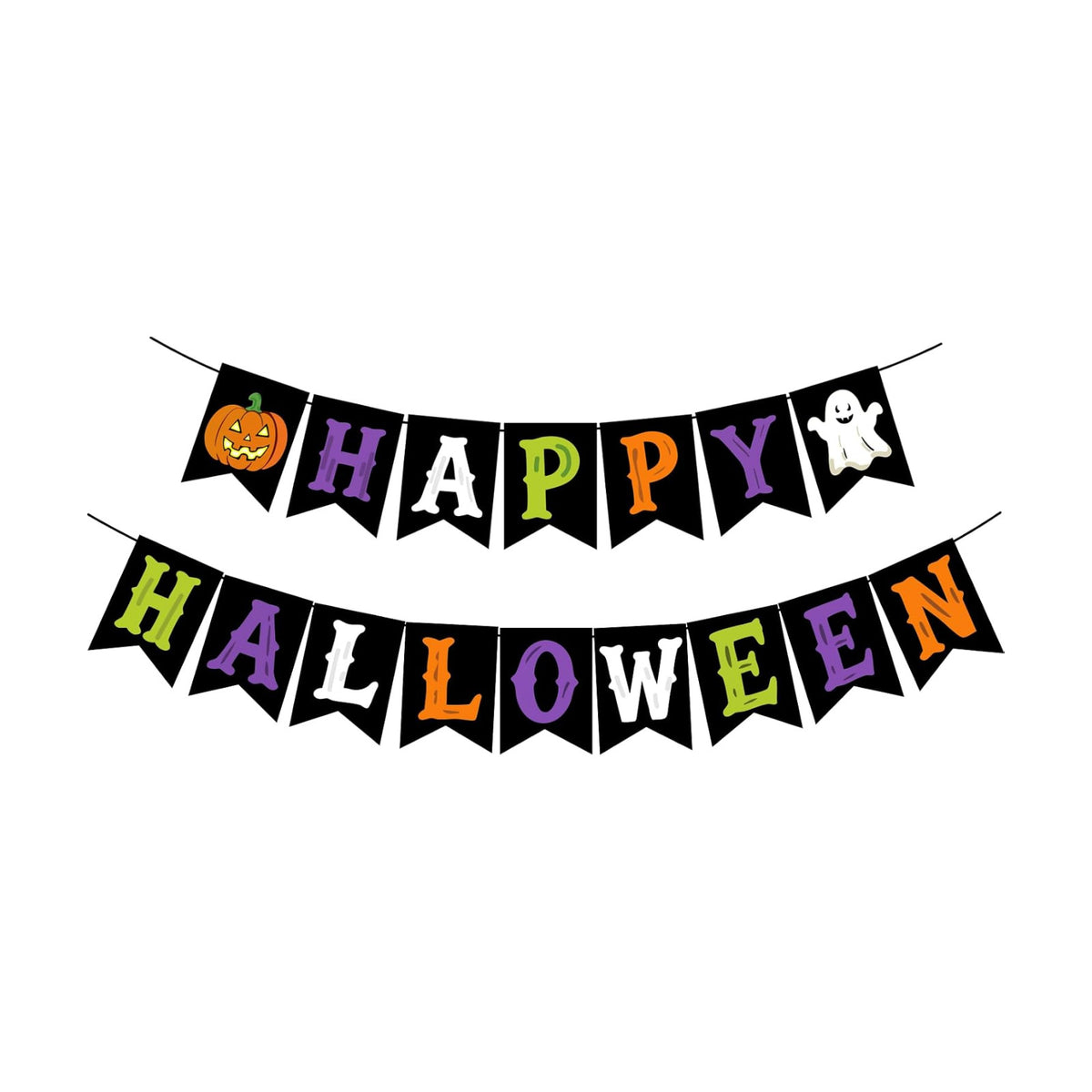 Happy Halloween Banner, Pre-Strung Halloween Party Decorations