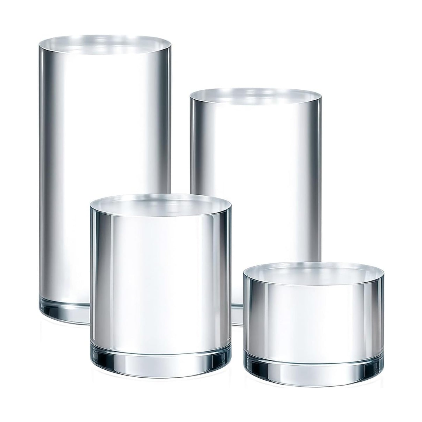 Acrylic Cylinder Risers Display Stand / Clear / Set of 4
