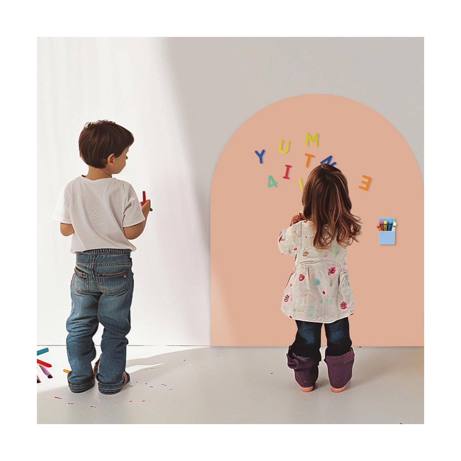 Magnetic Arch Wall Decal / 32"W x 40"H / Light Pink / 40 x 32