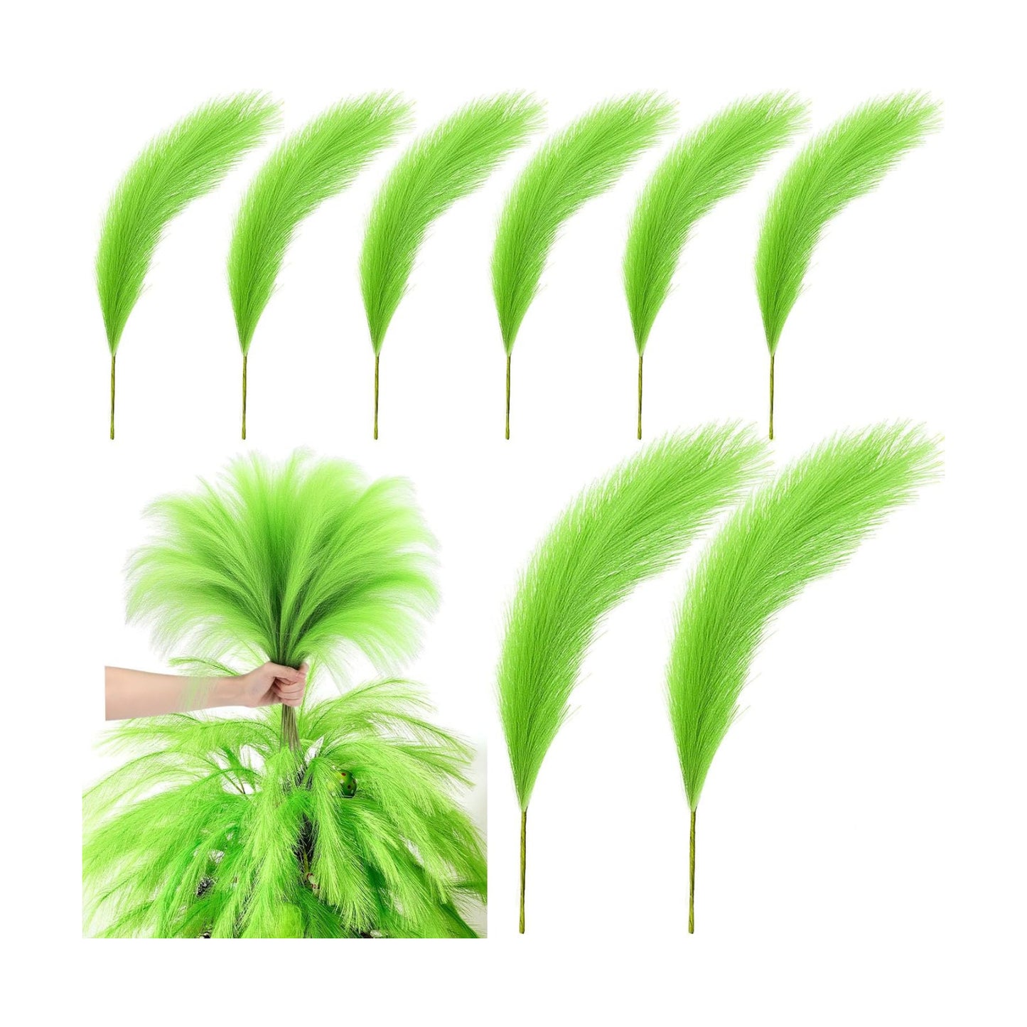 Lime Christmas Tree Topper Artificial Xmas Tree Picks 21.6" Fluffy Christmas / Green / Set of 20