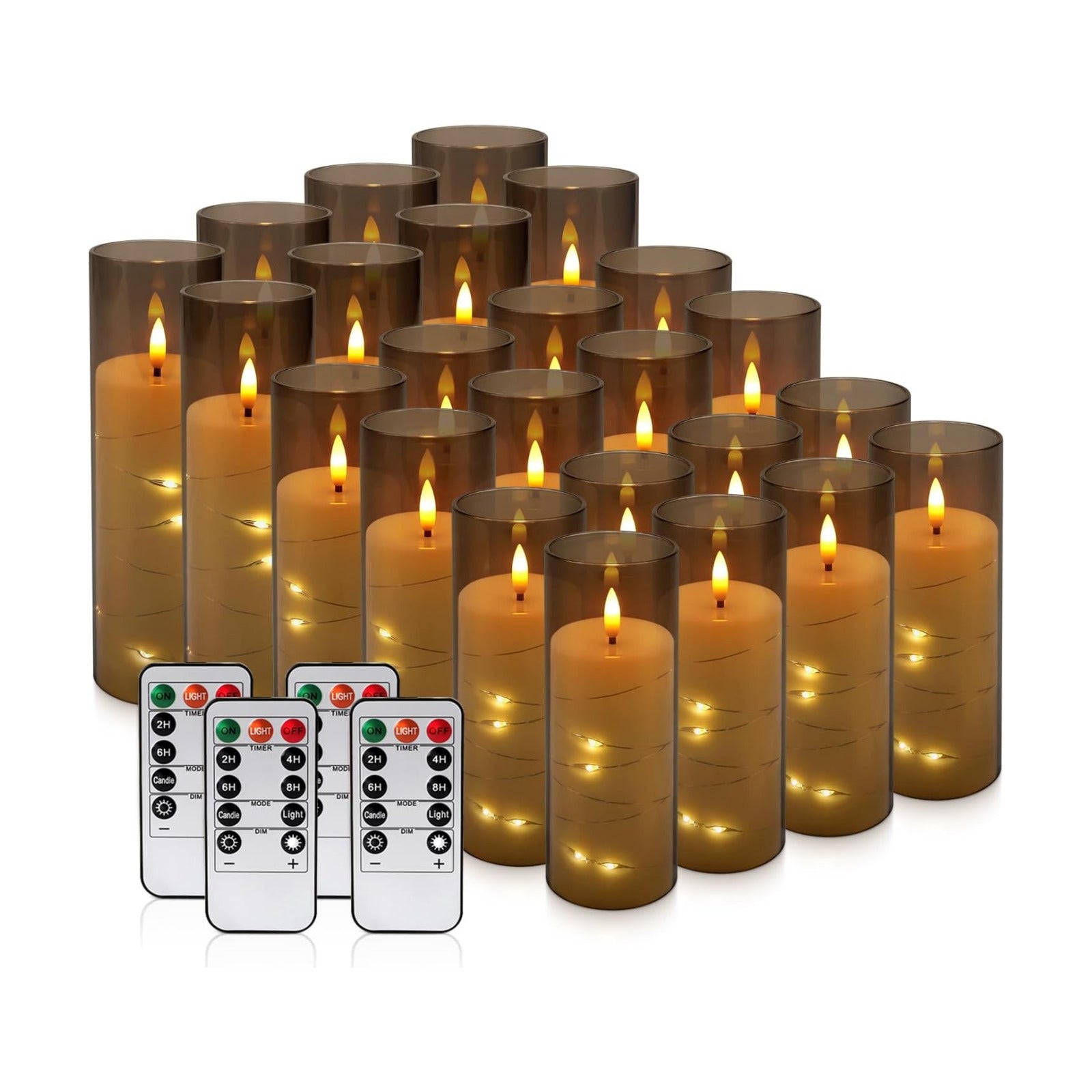 YOROXRG 24 Pack Halloween Decoration Flickering Flameless Candles, Battery Operated LED Candles for New Year, Home