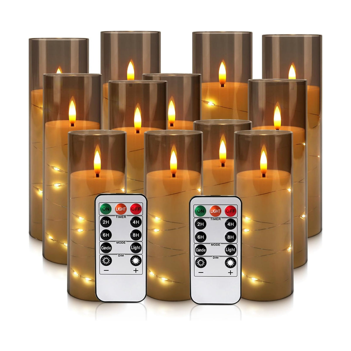 YOROXRG Flickering Flameless Candles Battery Operated with Remote,Led Pillar Candles with Realistic Moving Wick Candles