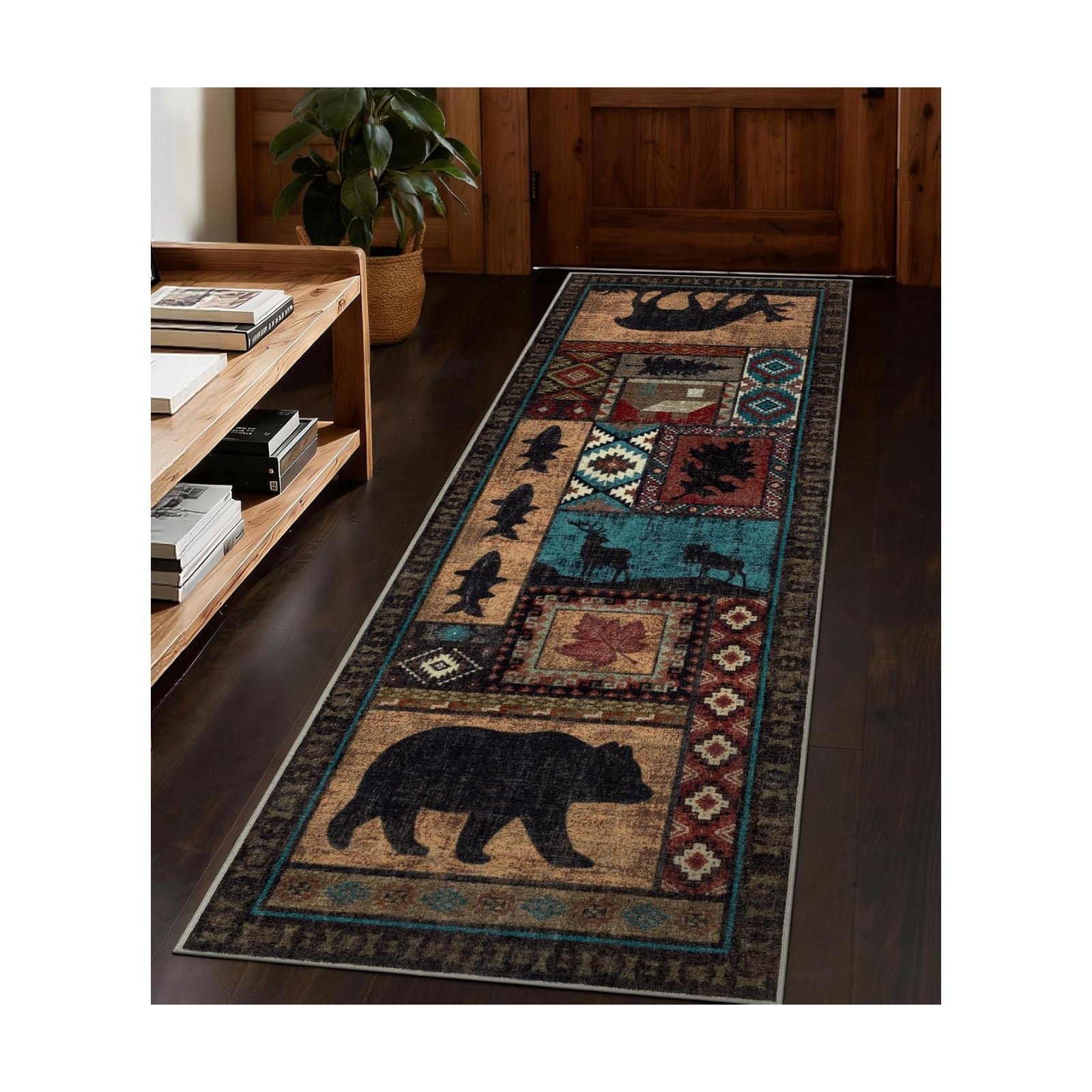 YIHOUSE Washable Rustic Cabin Runner Rug 2x6 Hallway