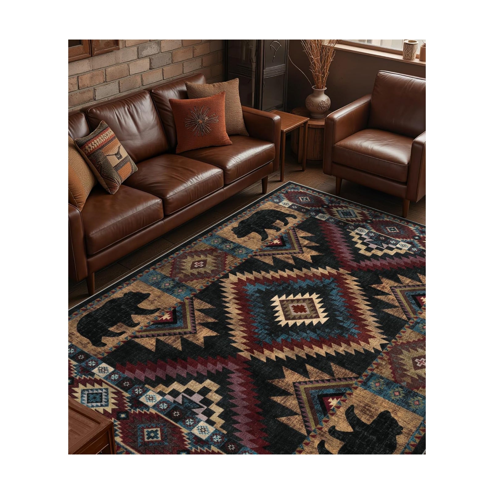 YIHOUSE 8x10 Western Cabin Area Rugs for Living Room