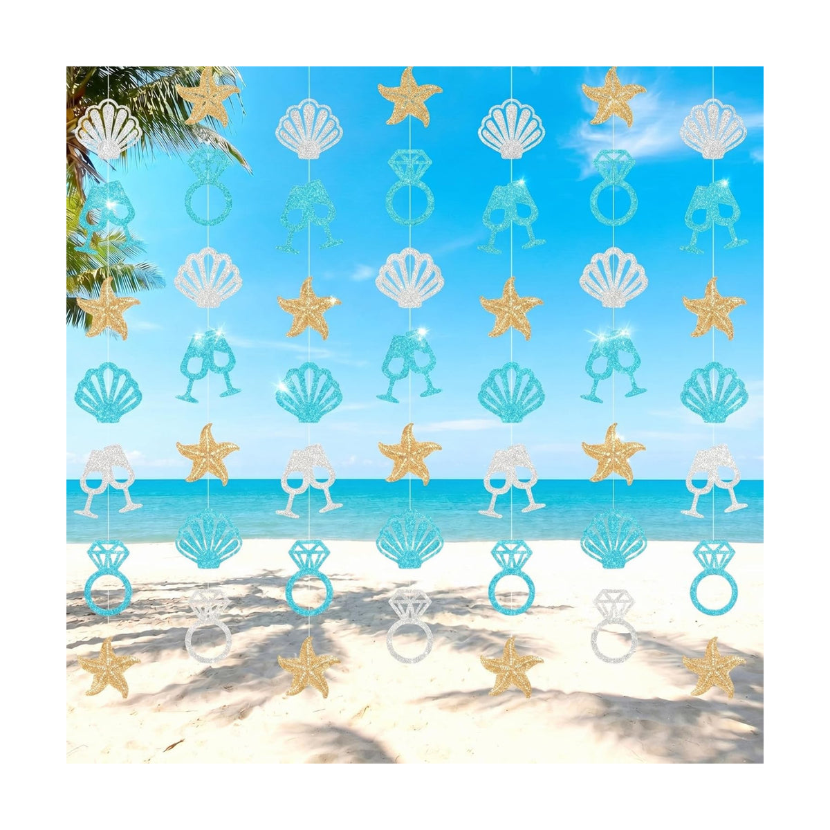 Xinnun 8 Pcs Toast Coast Party Decorations Beach Bachelorette Garland
