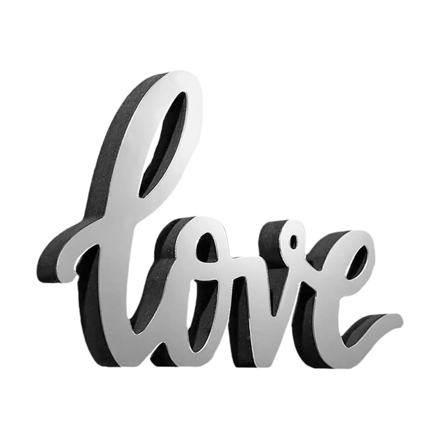 Mirror Surface Decor Letter Sign Love Desk Ornament Acrylic Freestanding Tabletop Sign
