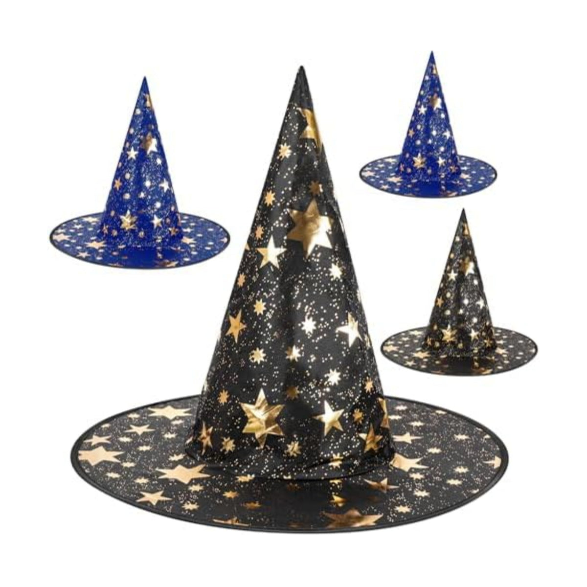 4pcs Witch Hat, Wizard Hat for Women Men, Witches Hat Halloween Decor