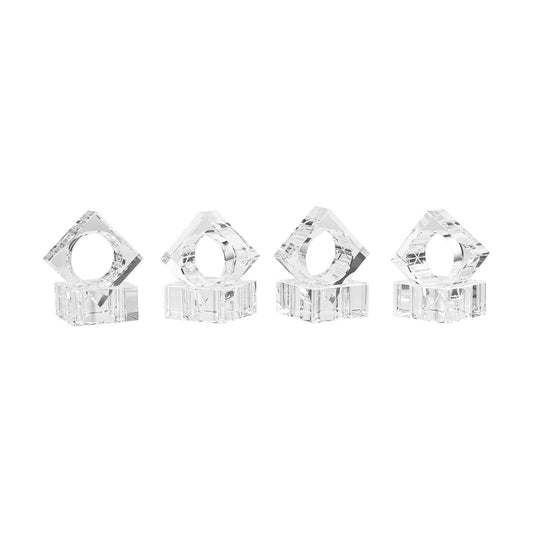 kitCom Mini Napkin Rings Set of 8 Square-Shaped, Crystal Napkin Ring for Thanksgiving, Christmas, Family Gathering