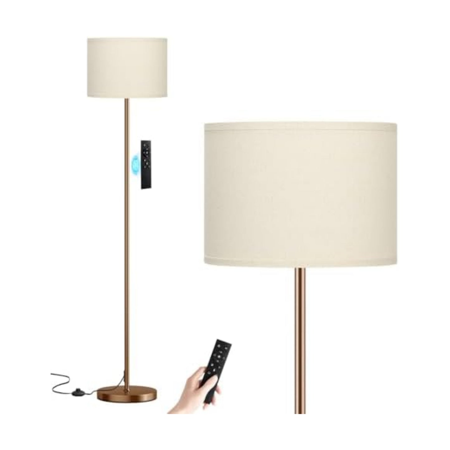 Ambimall Floor Lamps for Living Room with Remote Control and Stepless Dimmable Colors Temperature & Brightness, 9W Bulb