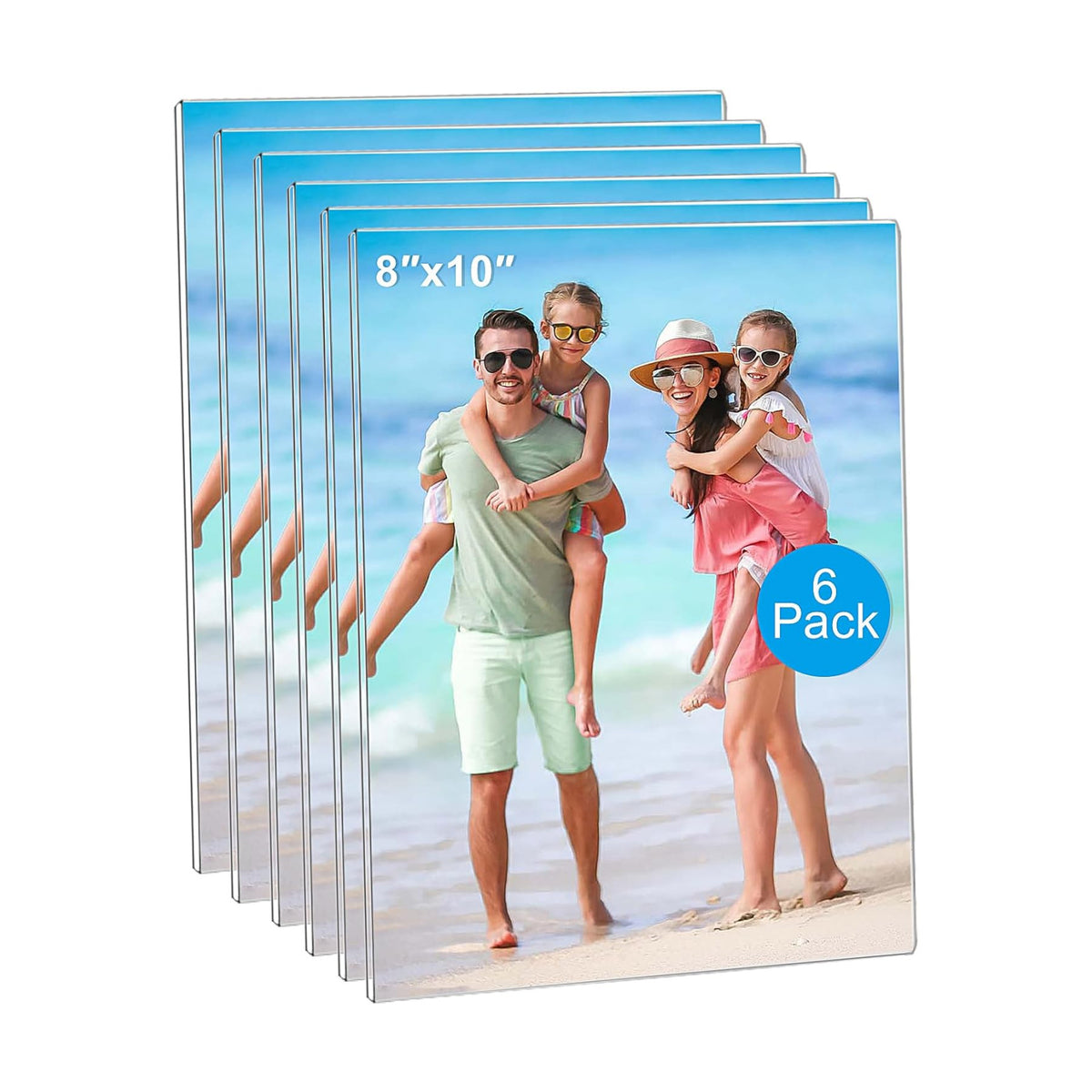 Magnetic Picture Frames for Refrigerator 8x10 Inch, Magnetic Photo Holders for Fridge, 6 Pack Acrylic Magnetic Picture