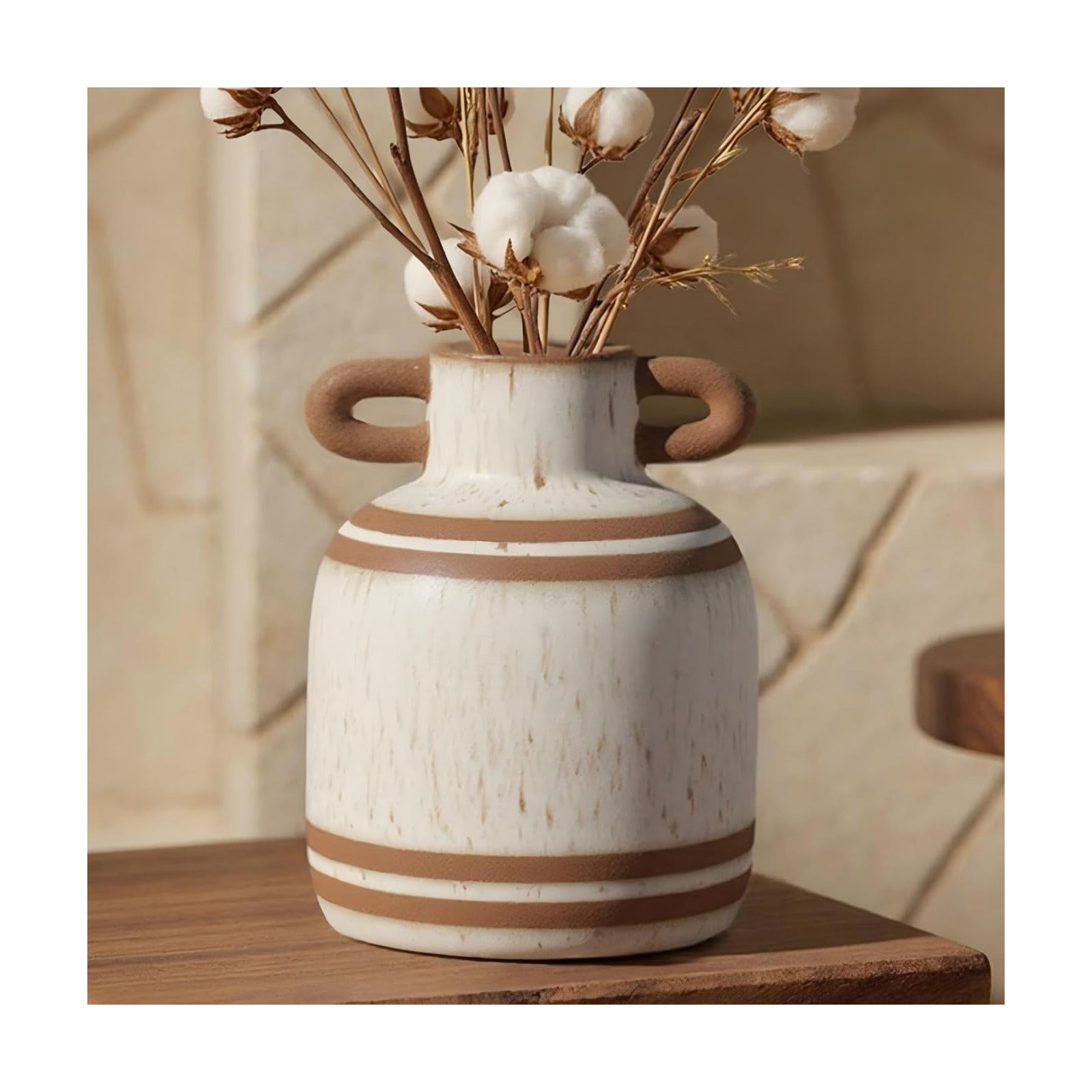 Ceramic Rustic Farmhouse Vase / 5.9 Inch-2 / 5.9 Inch