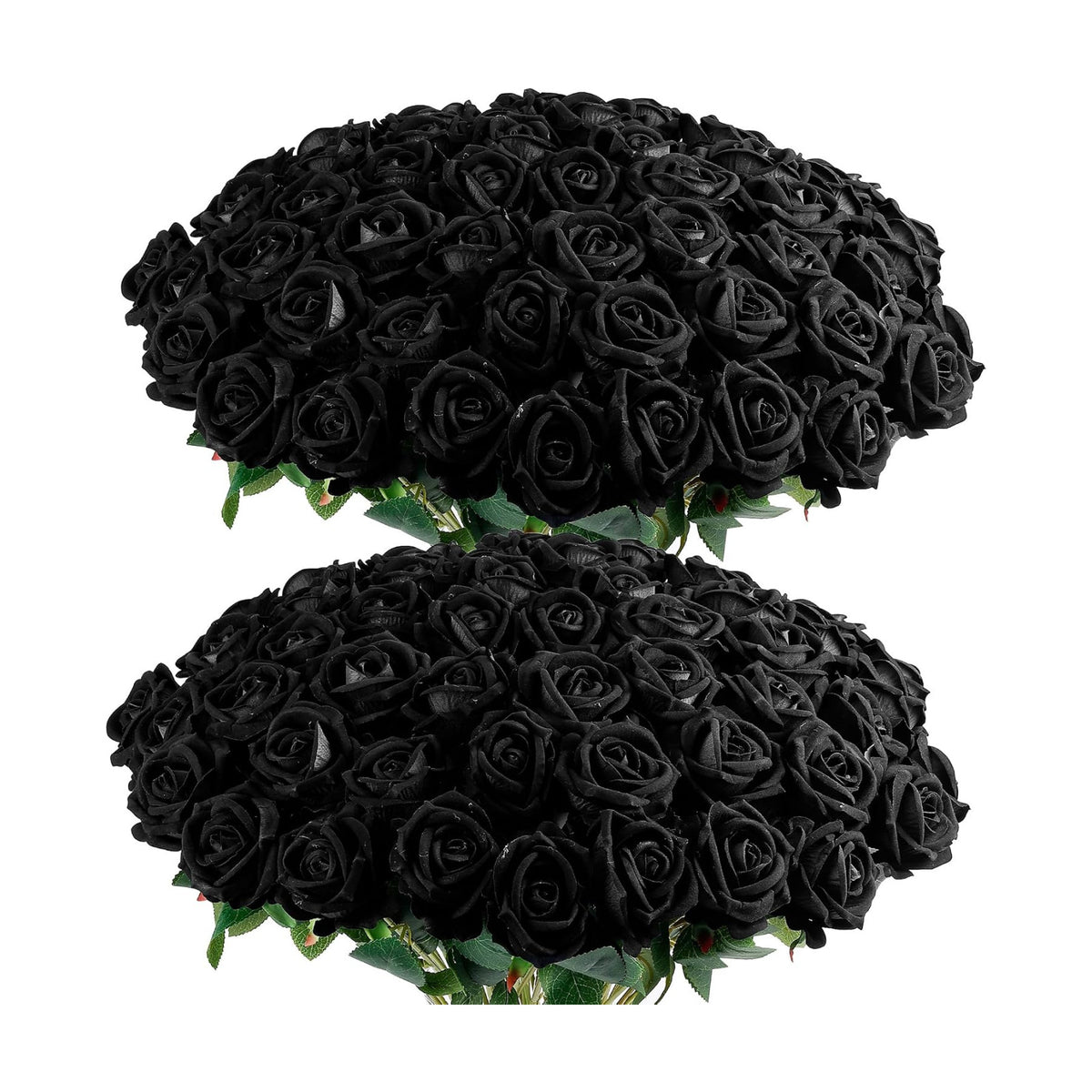 Auihiay 60PCS Black Roses, Fake Roses, Artificial Roses, Velvet Silk