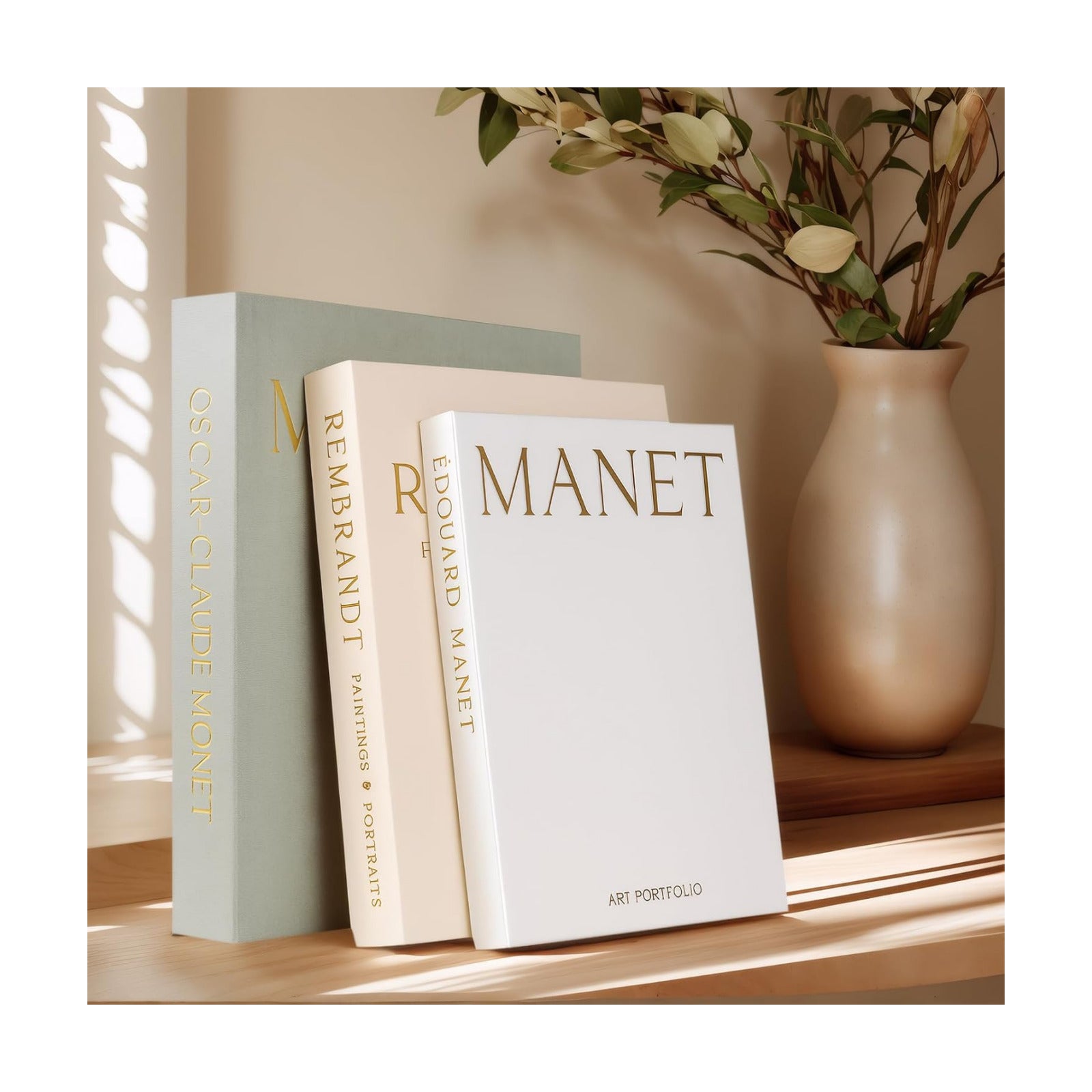 Decorative Faux Books / Sage-beige-white / Set of 3