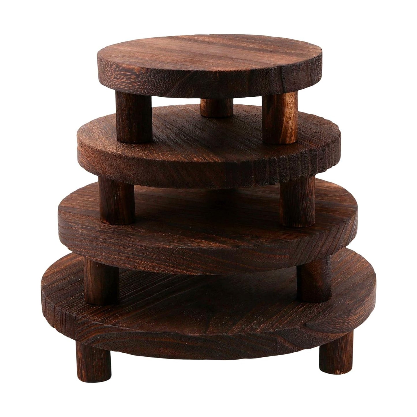 Wood Pedestal Stand / Set of 4