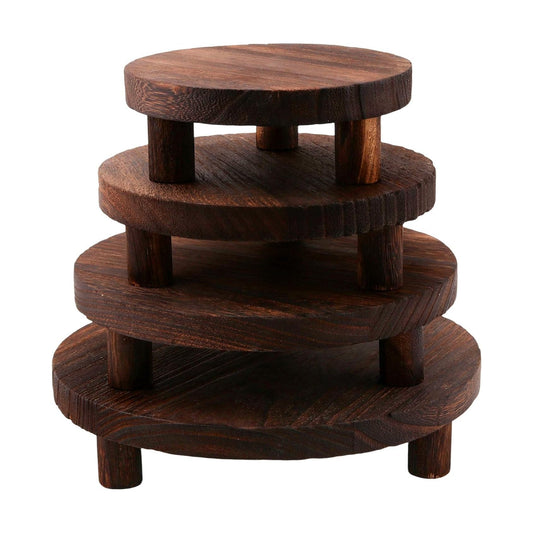 Wood Pedestal Stand / Set of 4