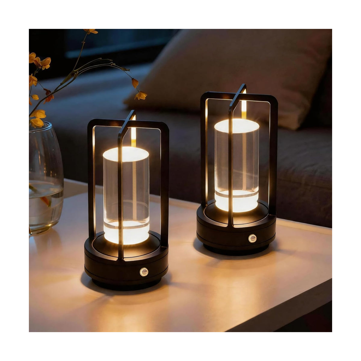 Cordless Table Lamp Rechargeable, Battery Operated Crystal Lamp | Stepless Dimming Touch Control, 3 Color LED Bedside