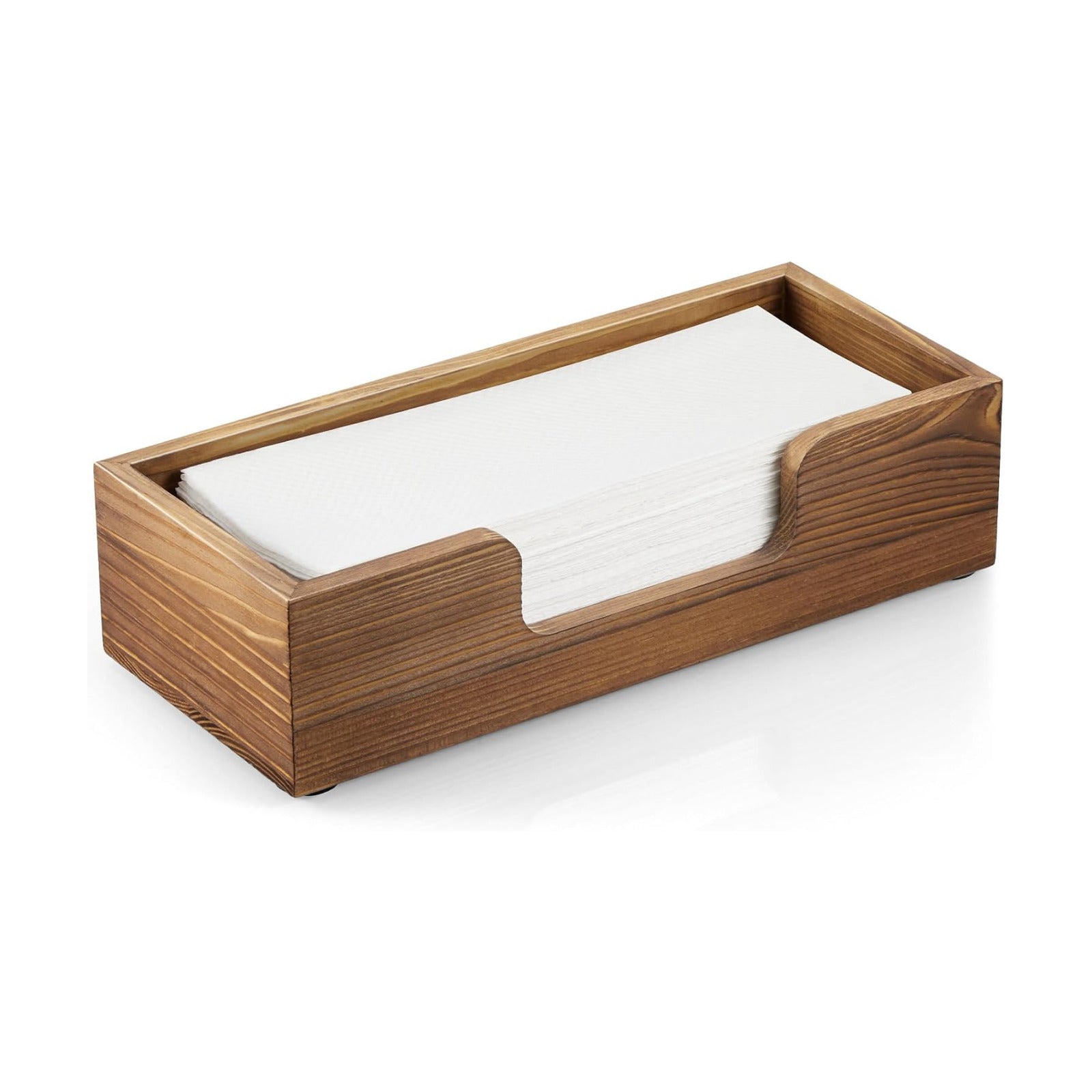 Burnt Wood Folded Paper Hand Towel Holder for Guest Bathroom / Brown / Small