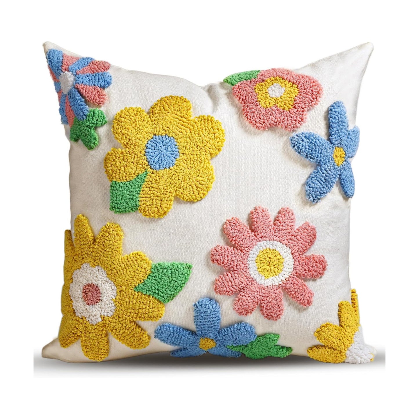 Throw Pillow Covers / Five Color Flower / 18 x 18