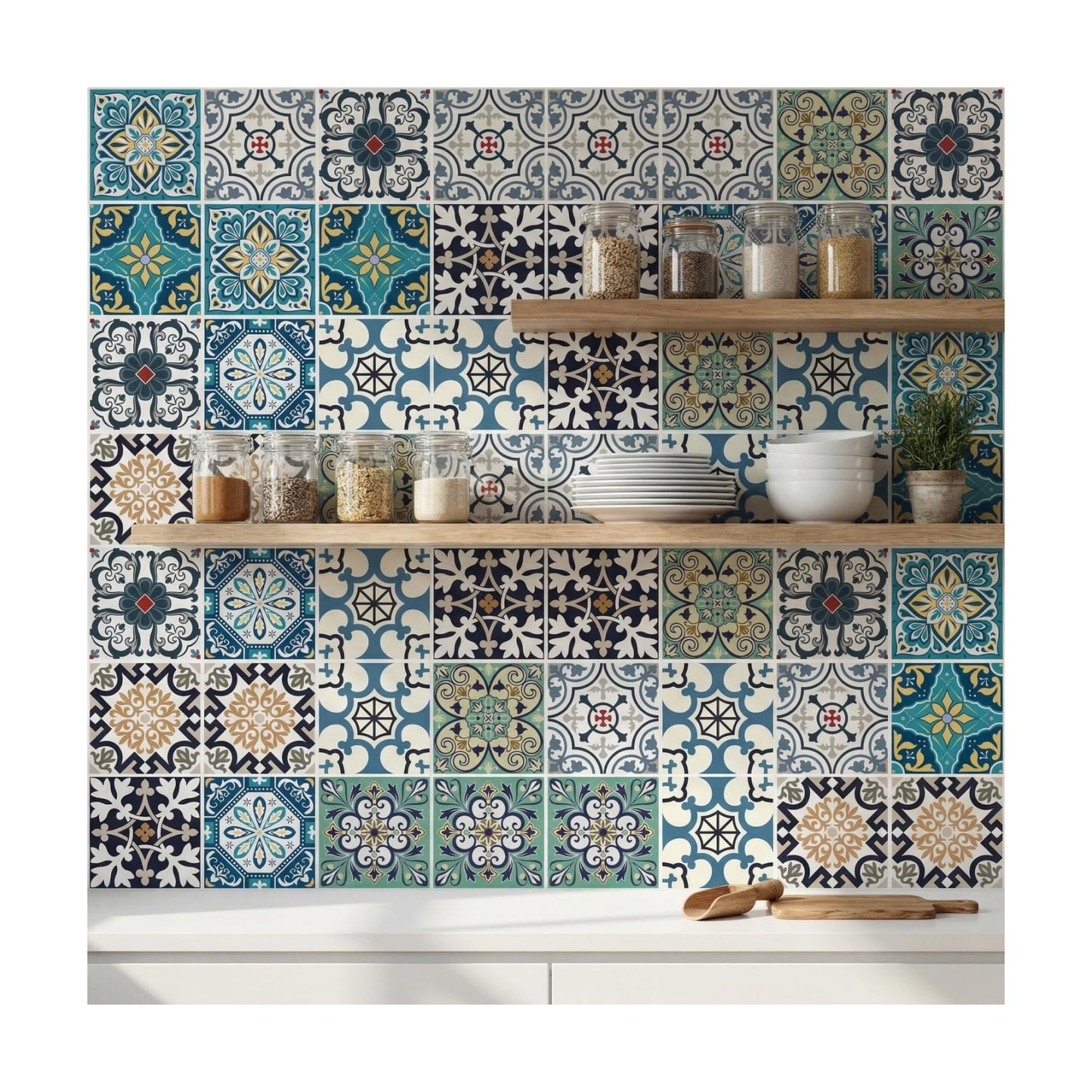 Self-Adhesive Peel and Stick Wall Stickers / 4 x 4 / Set of 30