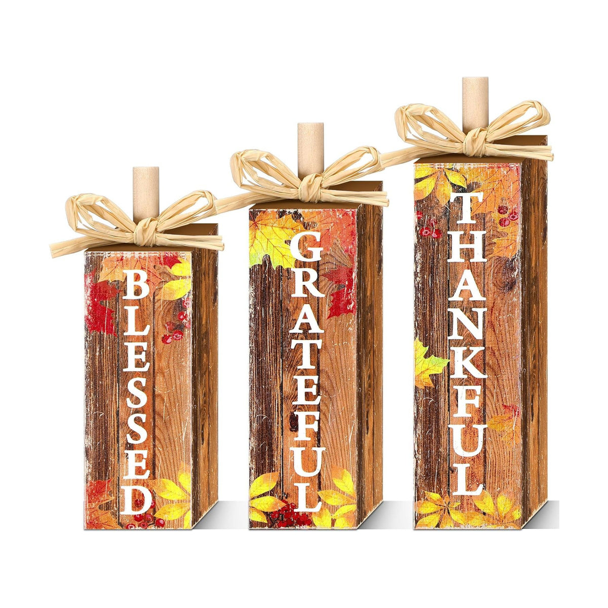 Redbaker 3 Pcs Fall Decorations for Home, Thanksgiving Maple Leaf Decor