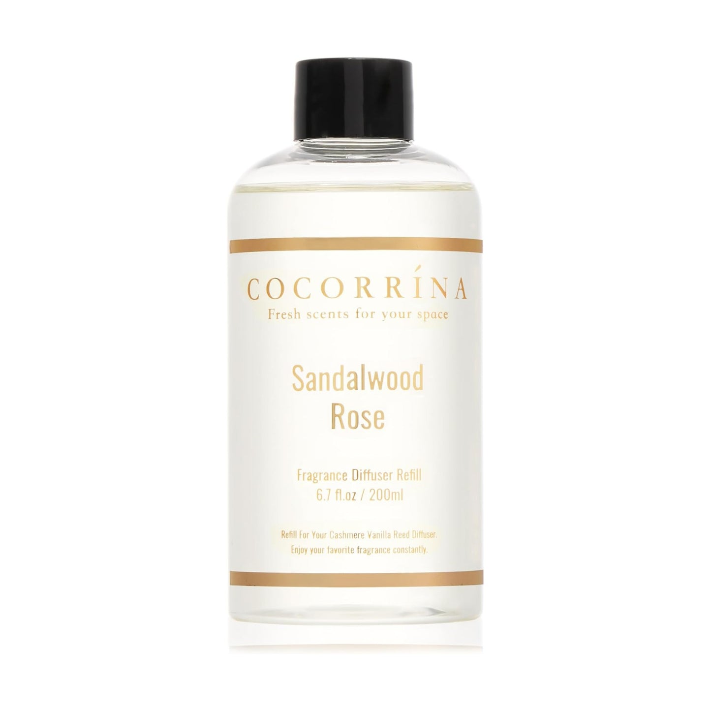 COCORRÍNA Refill - Sandalwood Rose 6.7 Fl.oz Reed Diffuser Refill with 8 Sticks