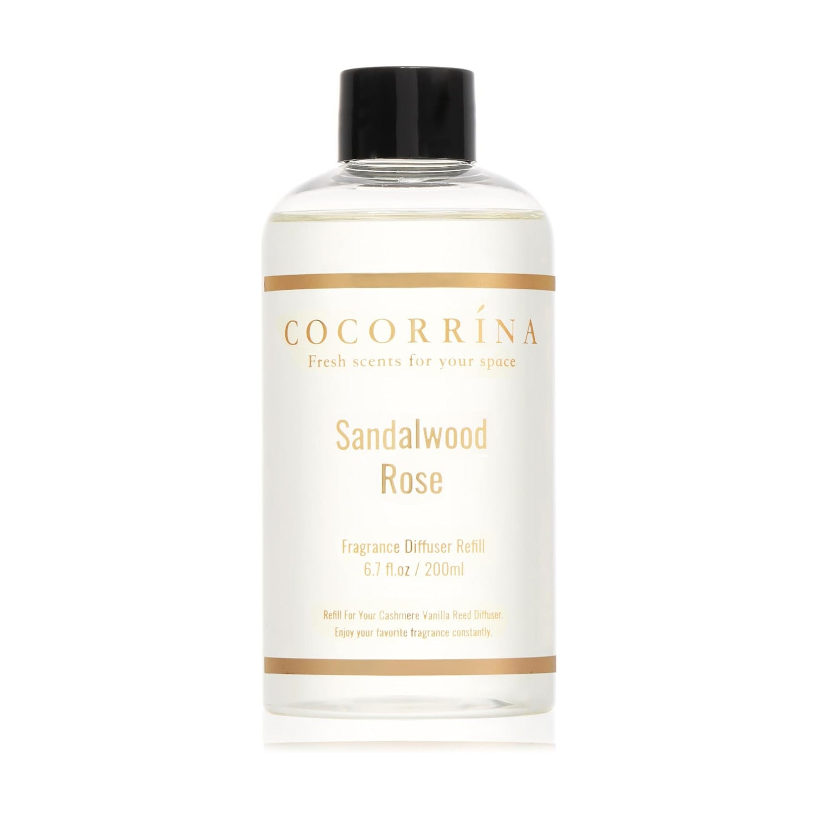COCORRÍNA Refill - Sandalwood Rose 6.7 Fl.oz Reed Diffuser Refill with 8 Sticks