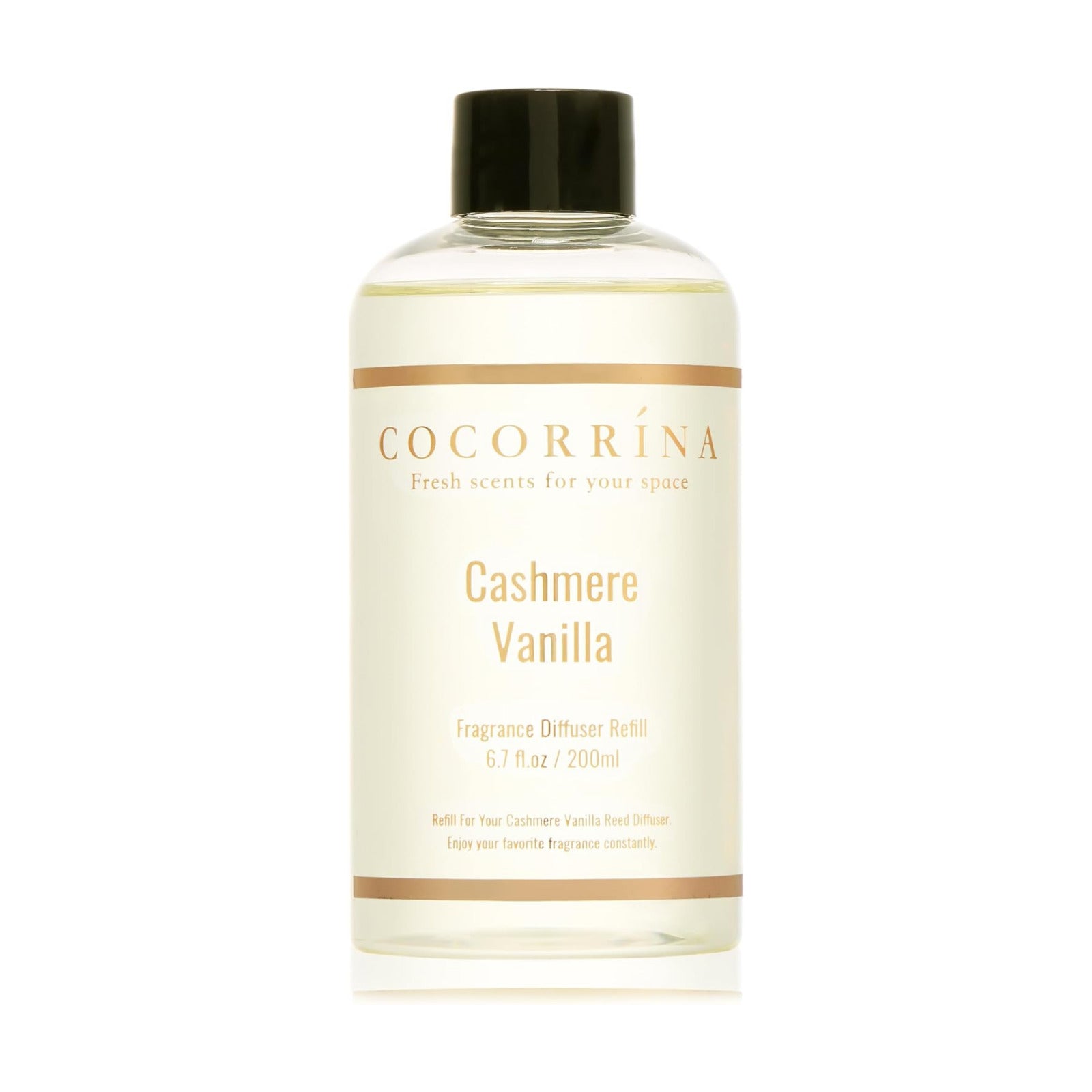 COCORRÍNA Reed Diffuser Refill - Cashmere Vanilla 6.7 Fl.oz Reed Diffuser Refill with 8 Sticks