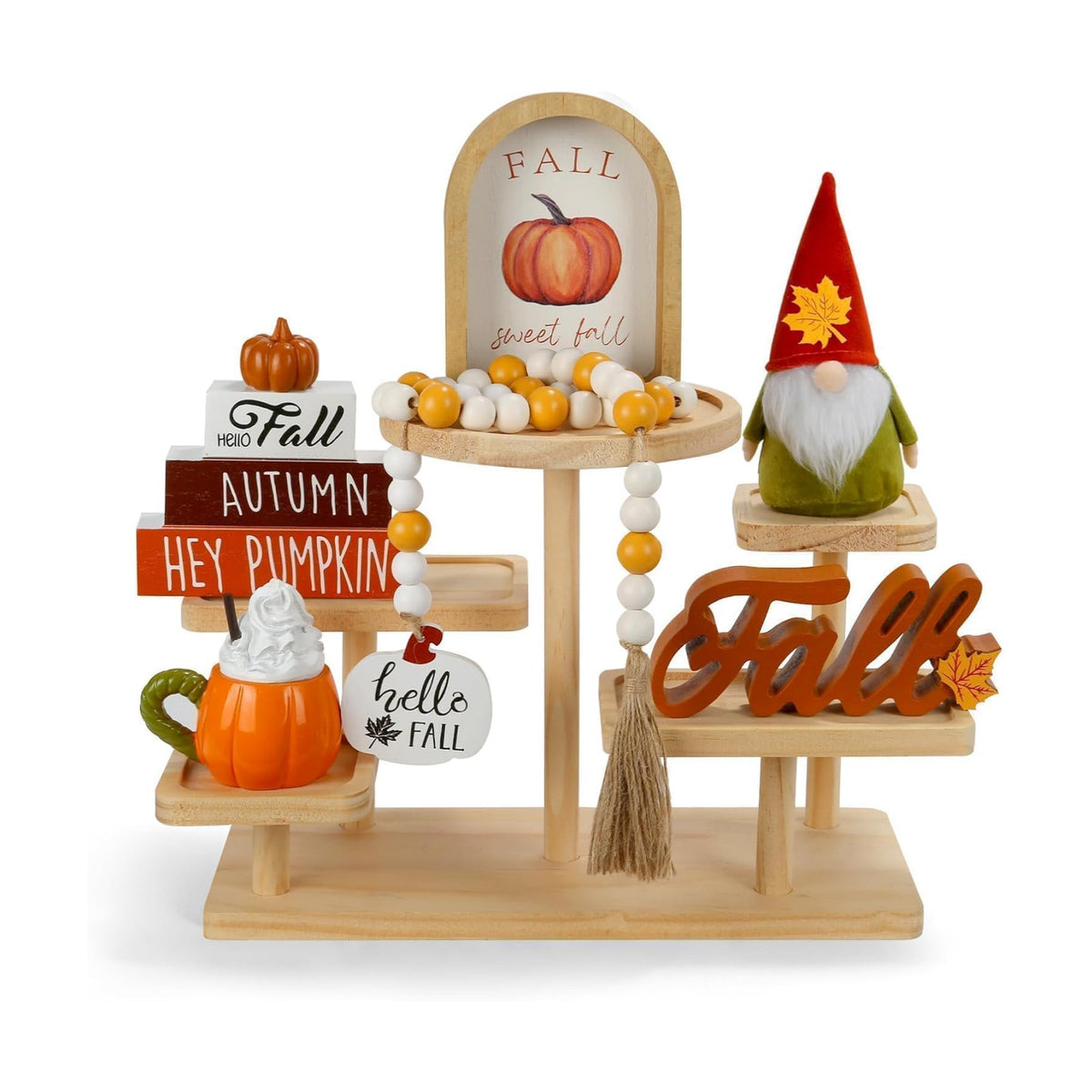 Fall Decorations for Home, 6Pcs Thanksgiving Fall Tiered Tray Decor Set