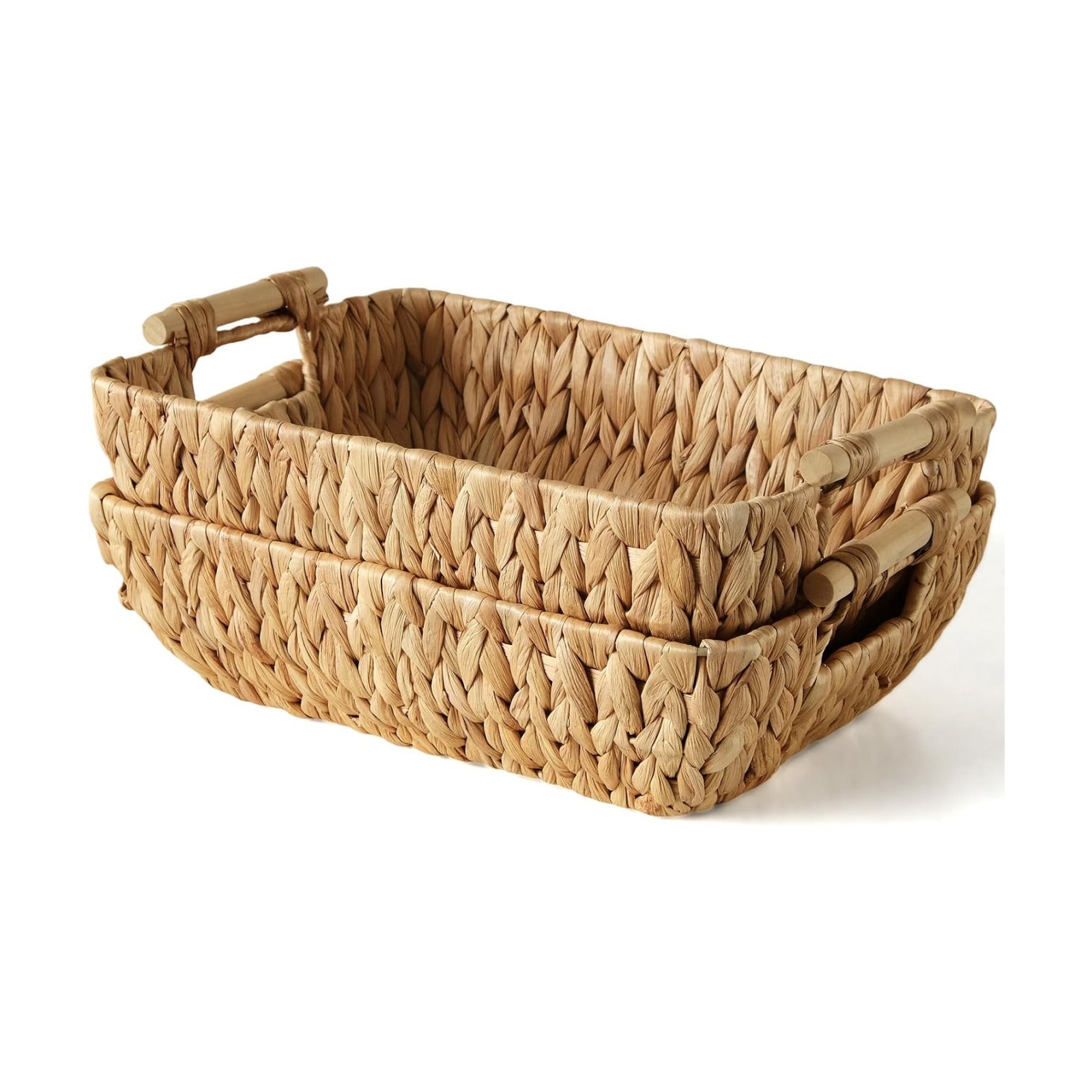 Wicker Storage Baskets / Natural-2pc / Set of 2
