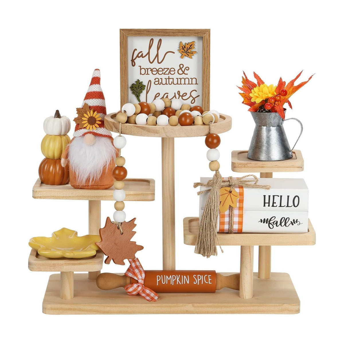 Fall Decorations for Home Indoor, Tabletop 8PCS Fall Tiered Tray Decor Set