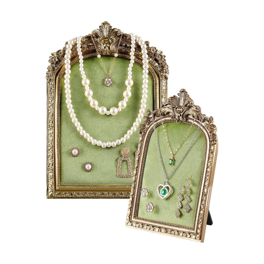 Gold Jewelry Display Stand Vintage Jewelry Frame 10 / Green / Large,small / Elegant / Set of 2