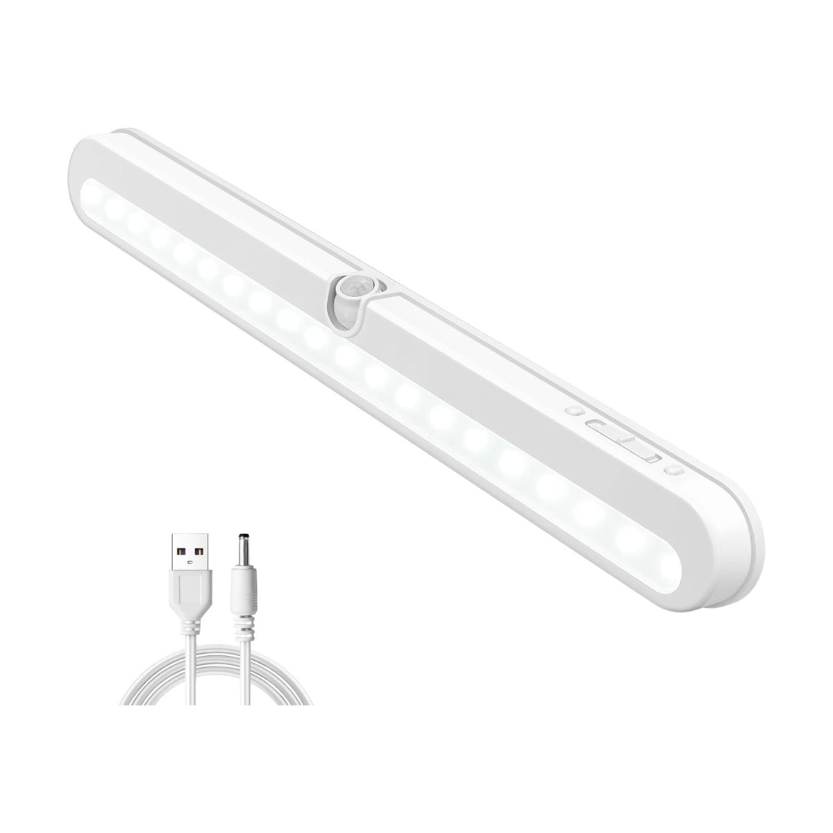BLS Under Cabinet Lighting, 2200mah Rechargeable Closet Lights Motion Sensored, Battery Powered/DC Cable Plug in LED