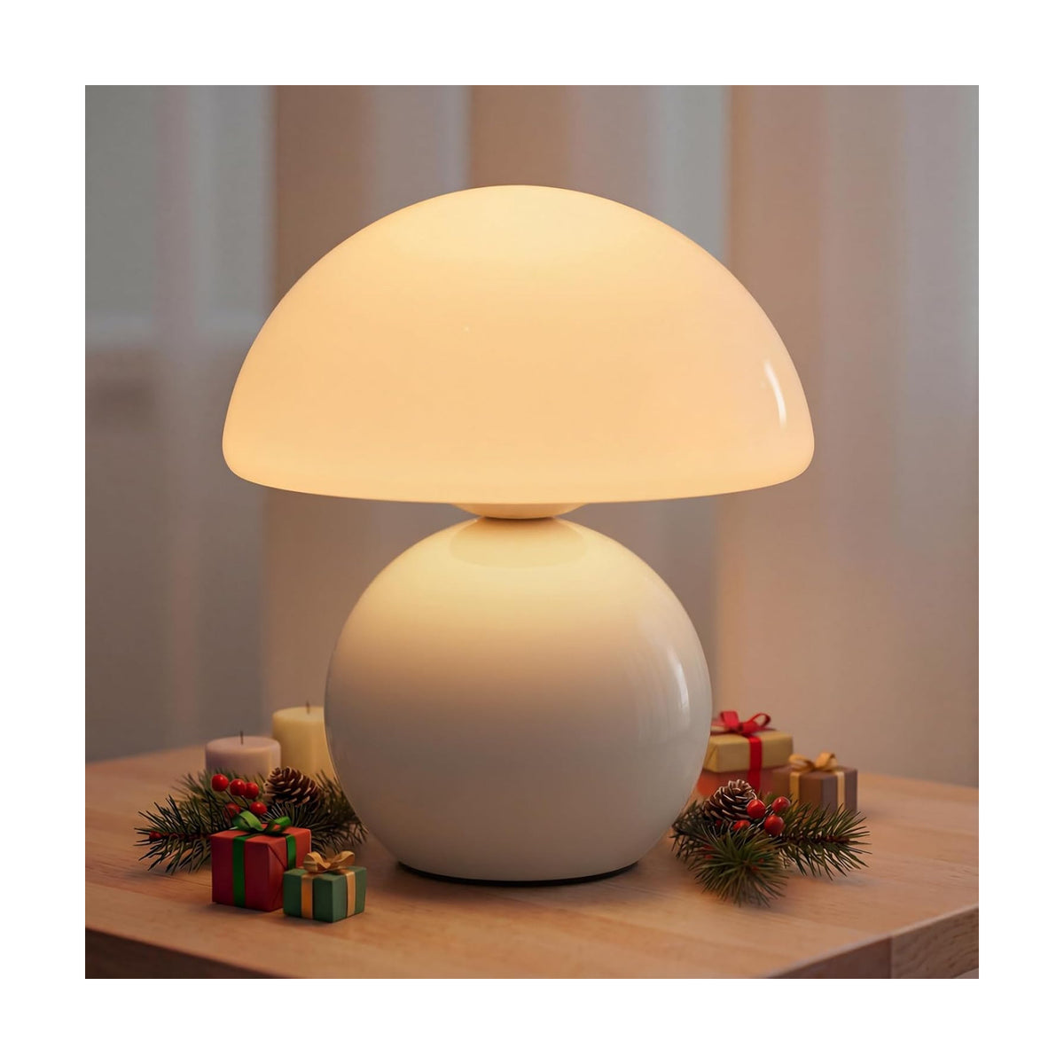 Wireless Mushroom Lamp,Table Lamp for Bedroom, Portables Cordless Lamps,Wireless lamp,Small Bedside Table Touch Lamps