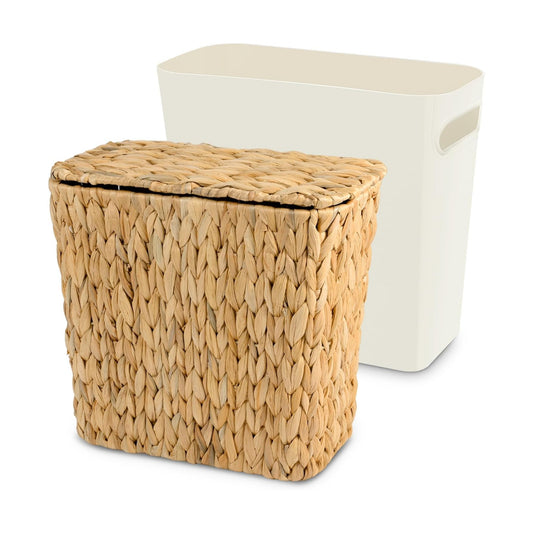 Handwoven Wicker Waste Basket / Water Hyacinth