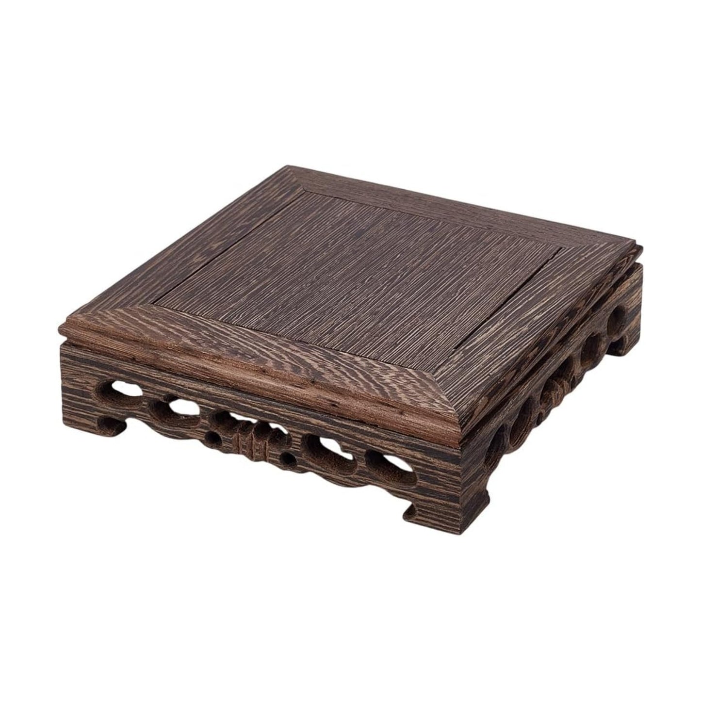 Wooden Display Stand Base Vase Riser Oriental Style Pedestal Stand Display Base / Square / 5.5 x 5.5
