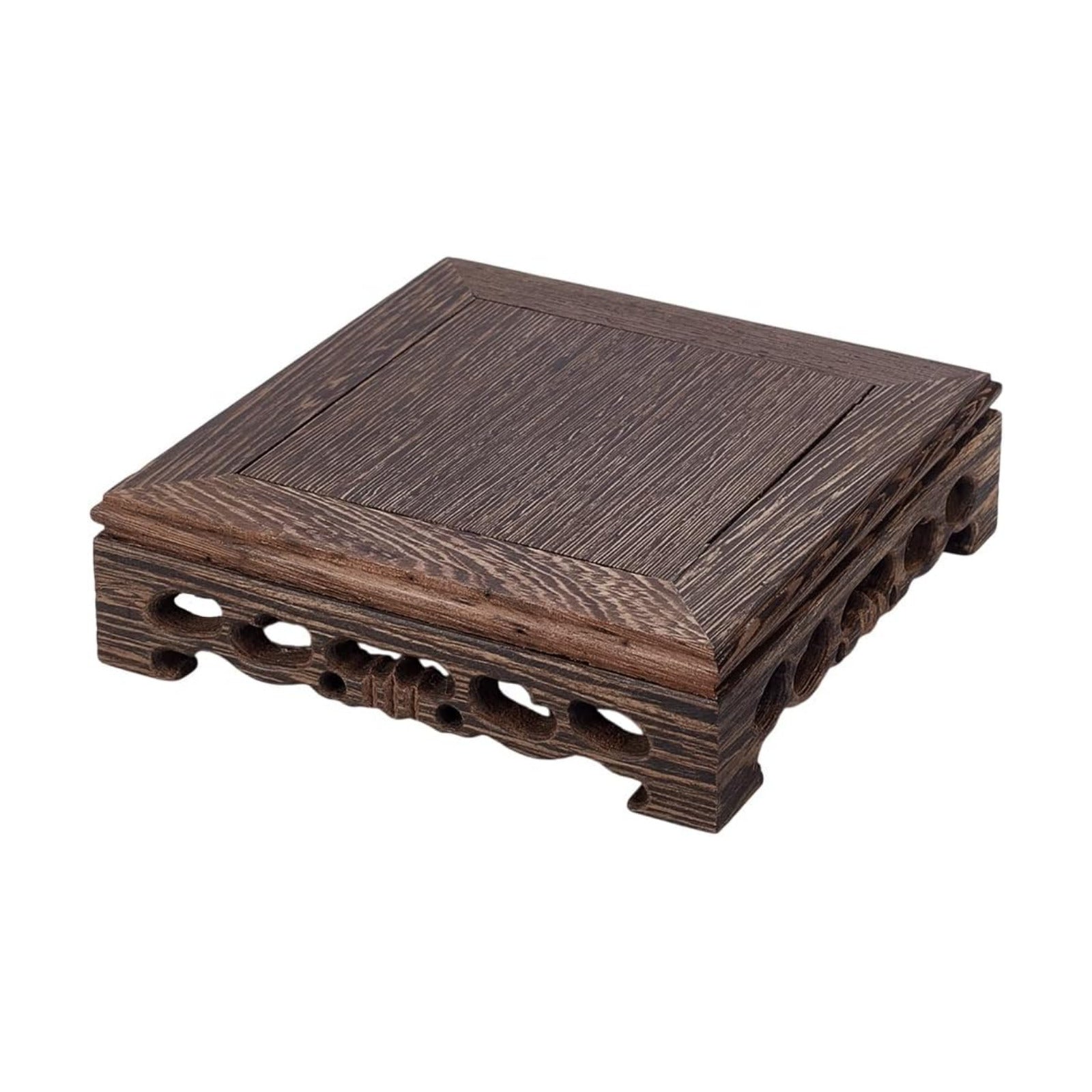 Wooden Display Stand Base Vase Riser Oriental Style Pedestal Stand Display Base / Square / 5.5 x 5.5