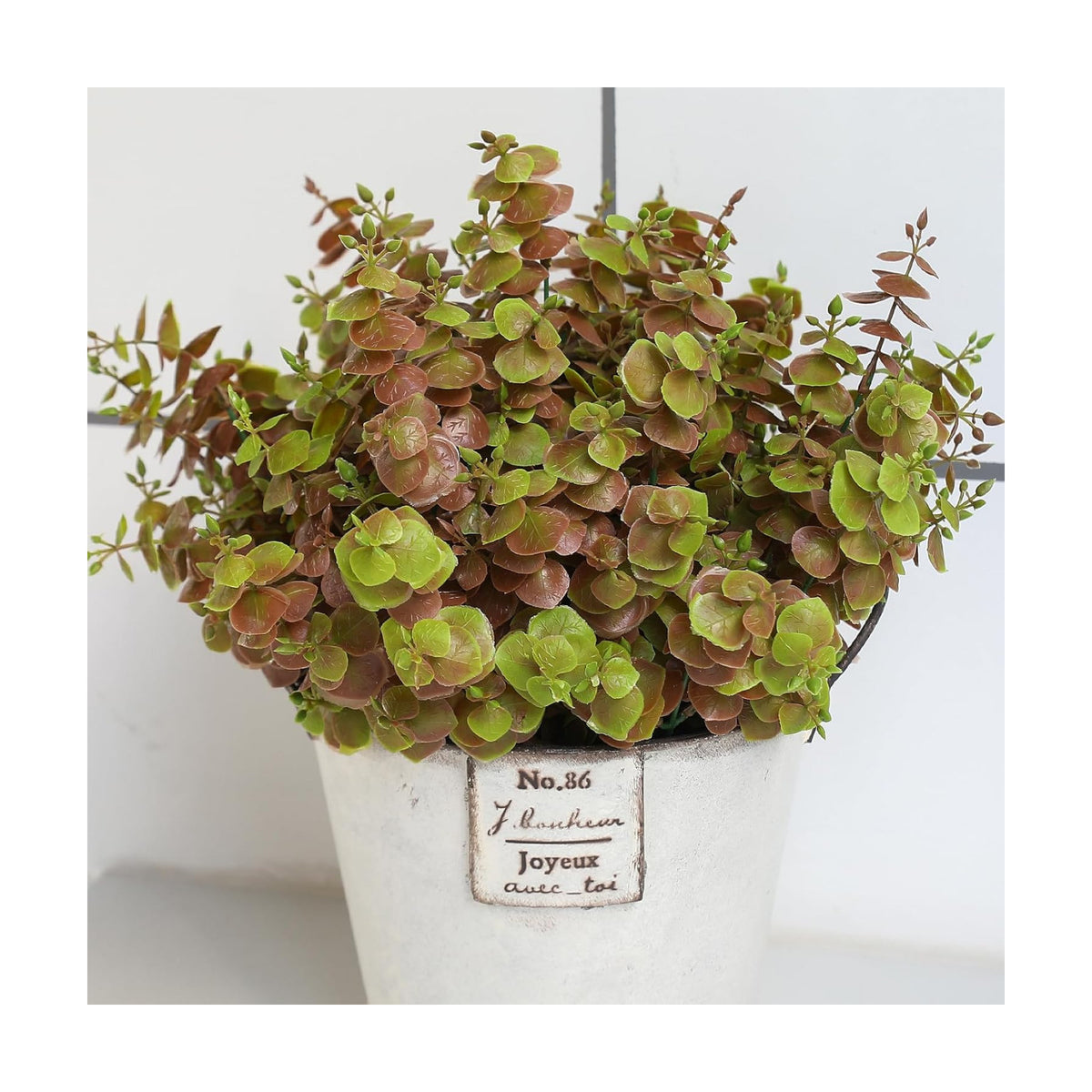 alyptus Artificial Fall Leaves Plant – 8PCS Outdoor Fake Greenery Boxwood Shrubs UV Resistant Fake Plants for Porch, Patio, Thanksgiving or Autumn Home Decor - Fall Leaves