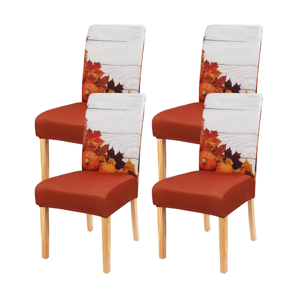 Fall Chair Covers Set of 4,Thanksgiving Parsons Autumn Leaves Dining Chair Protectors,Elastic Removable Washable Dining Chair Covers,Fall Decor for Home