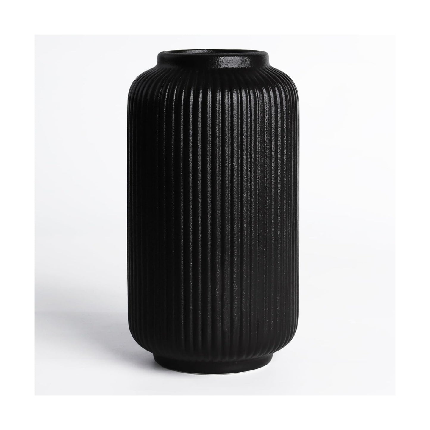 Ceramic Vase / Modern Flower Vase for Bouquet and Pampas Grass / Matte Black02 / Black / 8 Inch