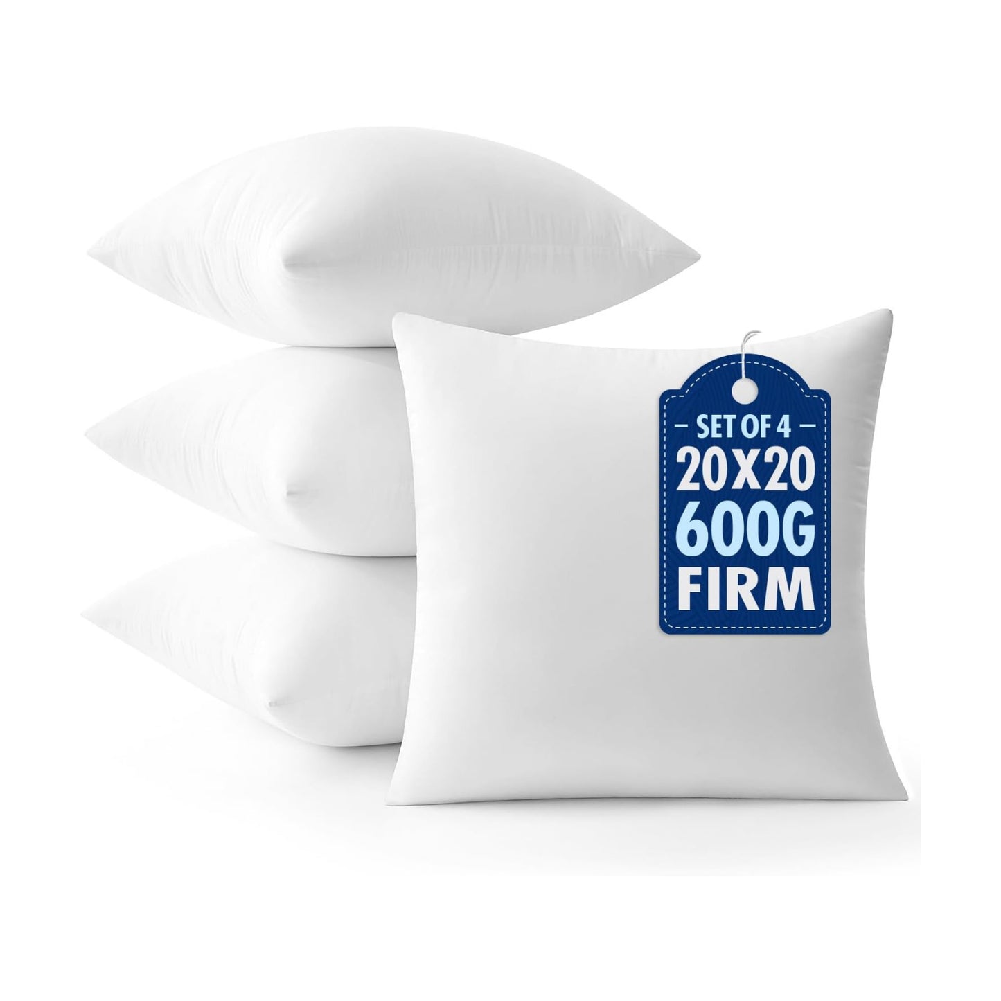 MIULEE 20x20 Throw Pillows Inserts 4 Pack, Decorative Pillows for Couch Bed