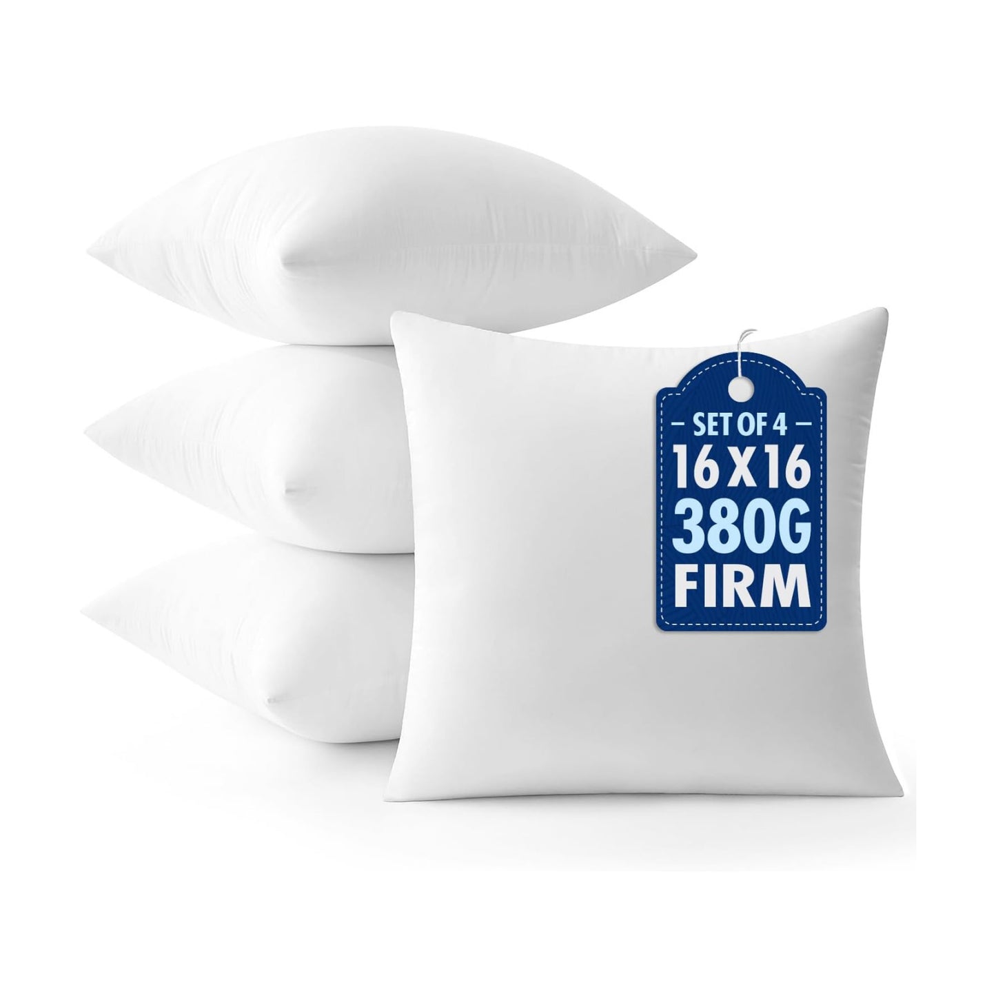 MIULEE 16x16 Throw Pillows Inserts 4 Pack, Decorative Pillows for Couch Bed