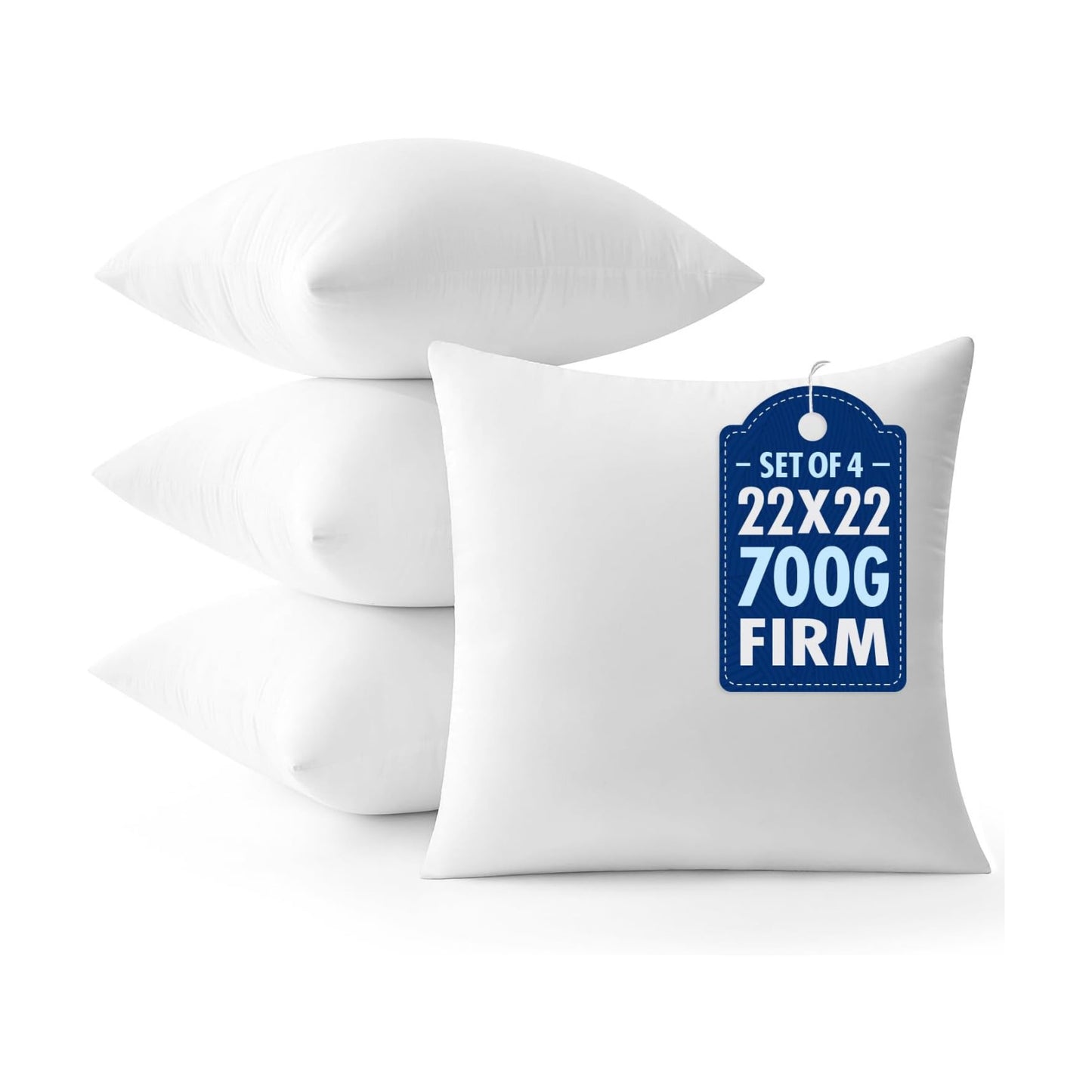 MIULEE 22x22 Throw Pillows Inserts 4 Pack, Decorative Pillows for Couch Bed