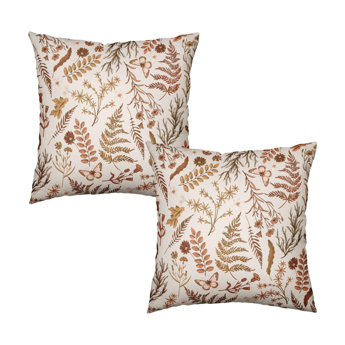 Burnt Orange Fall Floral Pillow Covers 24x24 Set of 2 Seasonal Autumn Wildflower Rustic Outdoor Throw Pillow Covers Thanksgiving Cushion Case for Farmhouse Living Room Decor