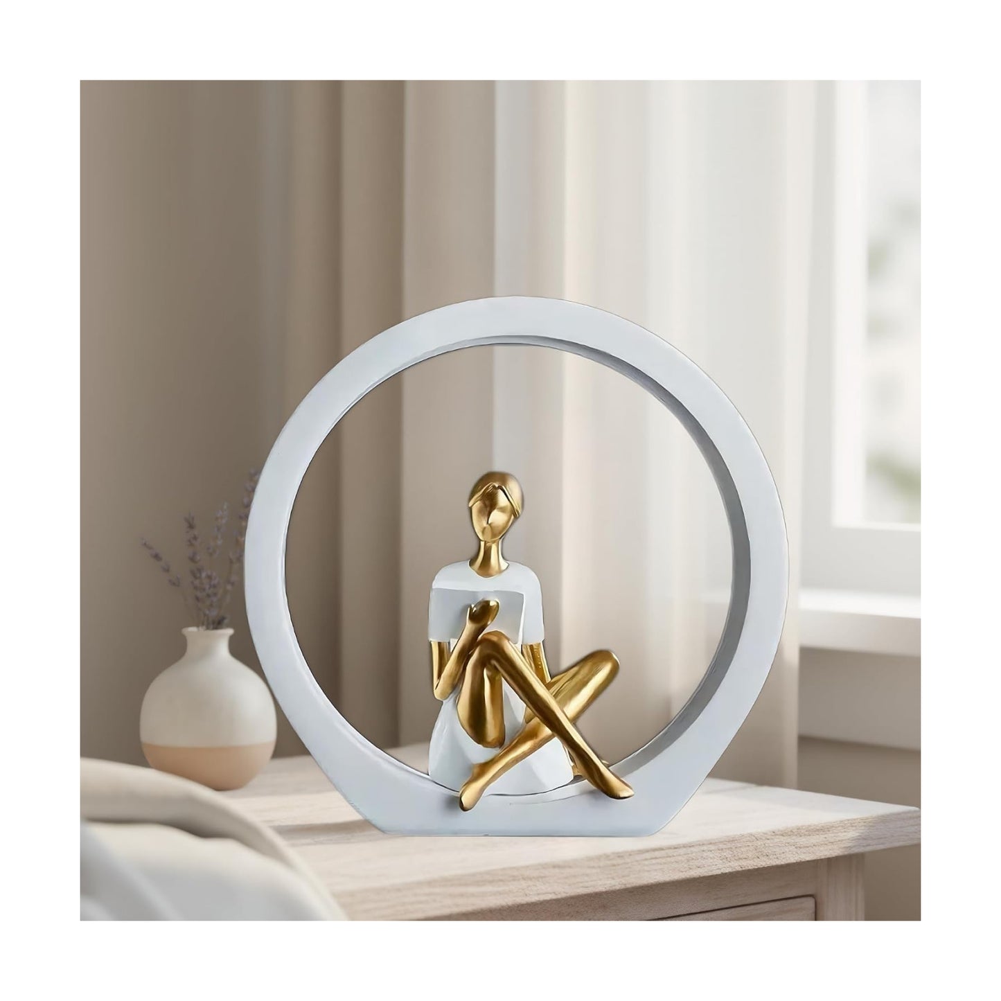 Modern Abstract Female Reader Figurine / Reading Statue